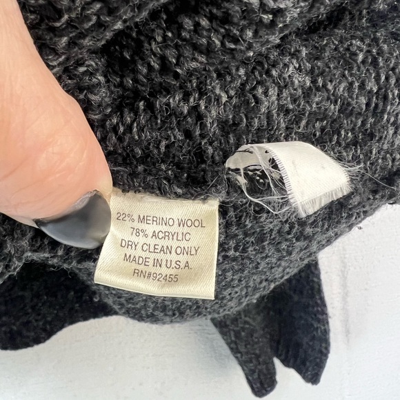 Cousin Johnny Gray Zip Up Wool Blend Cardigan Sweater, Medium - Picture 4 of 5